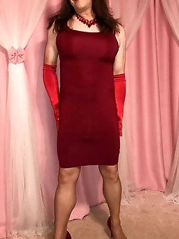 Joanie - Wine Red Pencil Dress
