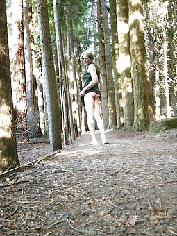 Crossdress Walk in the Pine forest